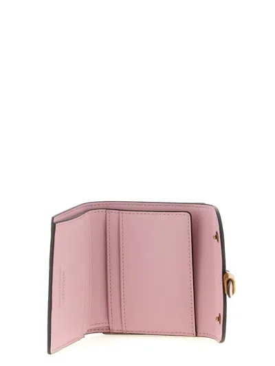 Pinko Buckle Leather Wallet In Pink