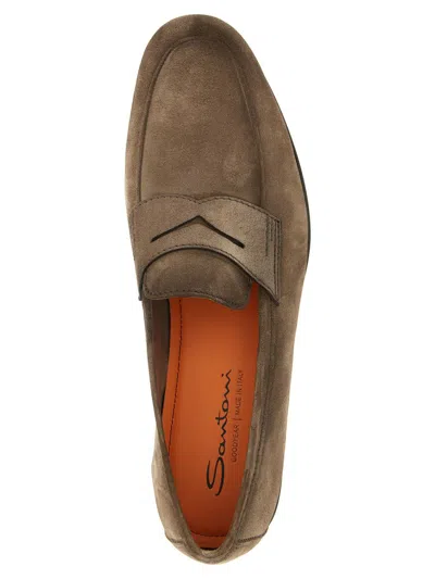 Santoni 'carlos' Loafers In Brown
