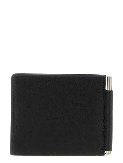Tom Ford Grain Soft Money Clip Black Cardholder In Black