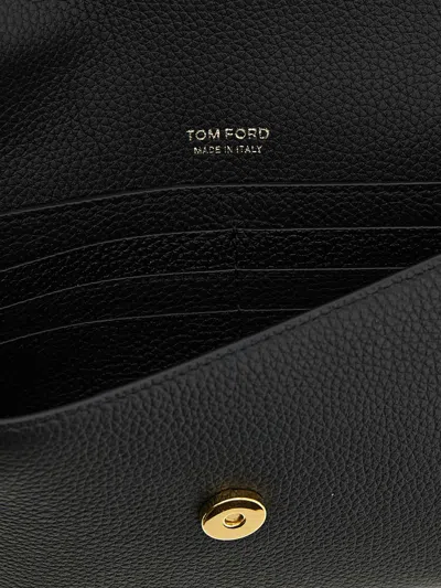 Tom Ford Hammered Clutch In Black