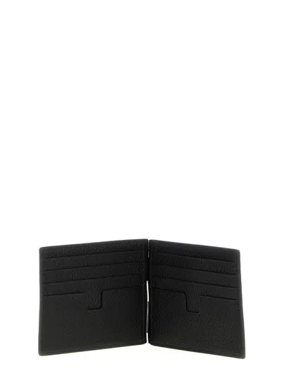 Tom Ford Grain Soft Money Clip Black Cardholder In Black
