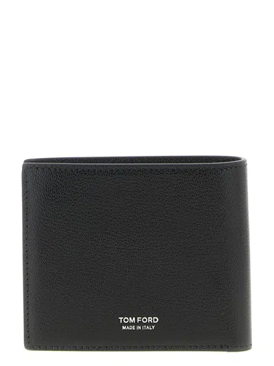 Tom Ford T Line Textured Leather Long Wallet In Black
