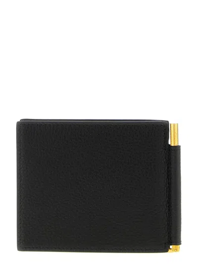 Tom Ford Grain Soft Money Clip Black Cardholder In Black