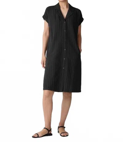 Eileen Fisher Notch Collar Organic Cotton Blend Shirtdress In Multi