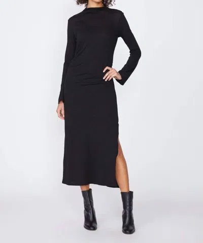 Stateside Women's Highneck Side Ruched Dress In Black In Black