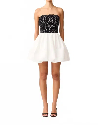 Elliatt Eris Strapless Mini Dress In Black/white In Black