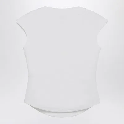 Alaïa Basic T-shirt With Curved Hem In White