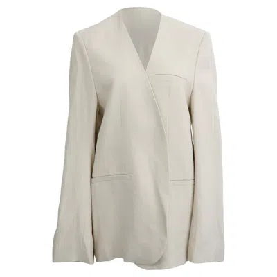 Totême Oversized Blazer With Pockets In Beige Viscose In Neutral