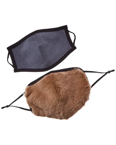 Adrienne Landau 2pc Face Warmer & Cloth Face Mask Set In Black