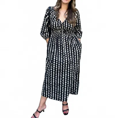 Rails Paio Midi Dress In Painted Noir In Black