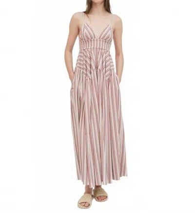 Rosetta Getty Gathered Peplum Camisole Dress In Multi In Neutral