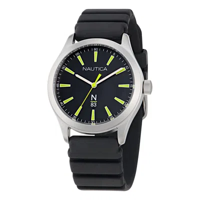 Nautica Hannay Bay Wheat Fiber Strap 3-hand Watch In Black