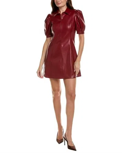 Flora Bea Colter Vegan Leather Dress In Cranberry In Red