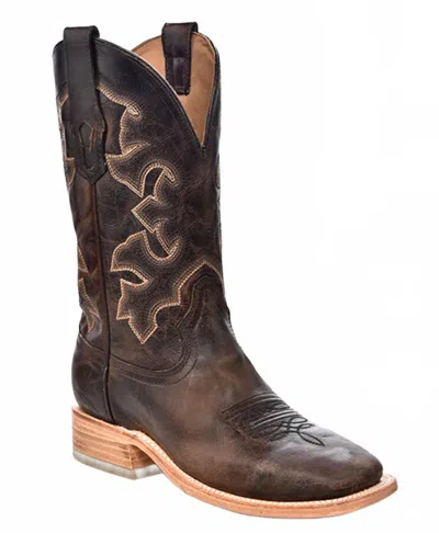 Corral Men's Embroidery Square Toe Cowboy Boot In Moka Brown In Brown