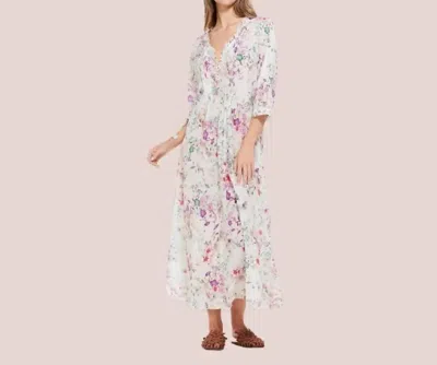 Oneseason Cuba Long Poppy Dress In Floral In Purple
