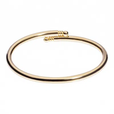 Eklexic Women's Knob Ended Bangle In Gold In Gold
