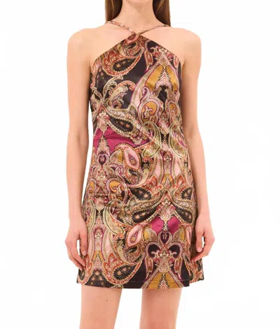 Misa Addie Paisley Dress In Persian In Brown