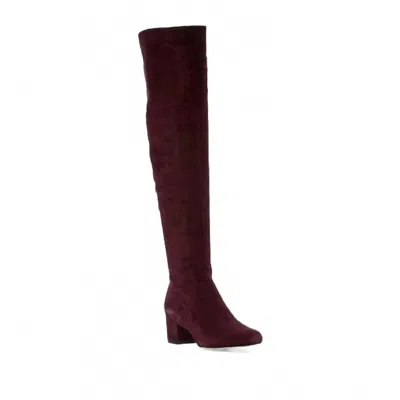 Sam Edelman Women's Elina Suede Leather Over The Knee Boots In Burgundy In Burgundy
