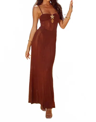 Runaway The Label Tisha Maxi Dress And Bella Brief In Espresso In Brown