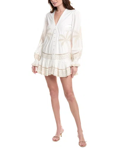 Hemant & Nandita Embroidered Mini Dress In Neutral