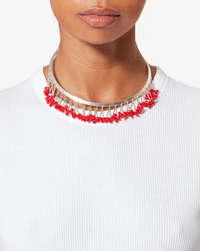 Isabel Marant Nora Beaded Choker In Silver