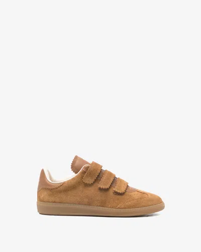 Isabel Marant Beth Leather-trimmed Suede Sneakers In Brown