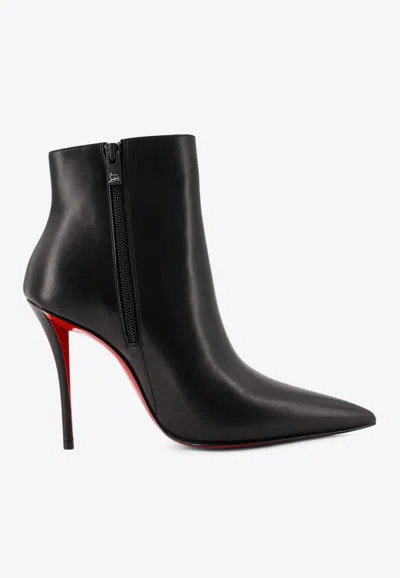 Christian Louboutin Miss Z 100 Calf Leather Ankle Boots In Black