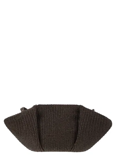 Brunello Cucinelli Women Marina Pouch Bag In Techno Cotton Raffia In Brown