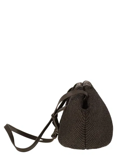 Brunello Cucinelli Women Marina Pouch Bag In Techno Cotton Raffia In Brown