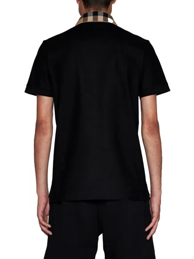 Burberry Piquet Polo Shirt With Check Collar Man In Multi