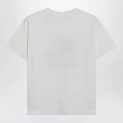 Burberry White Cotton T-shirt With Ekd Design Women In White