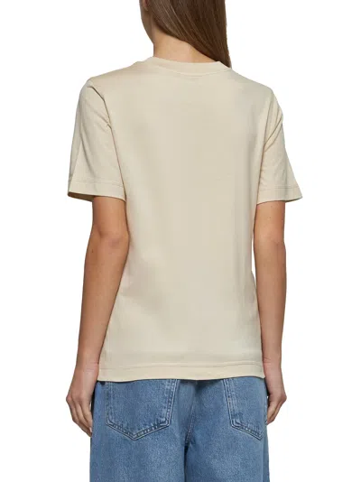 Burberry Women Cream Cotton T-shirt In Neutral