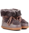 INUIKII Rabbit Low fur-lined leather boots