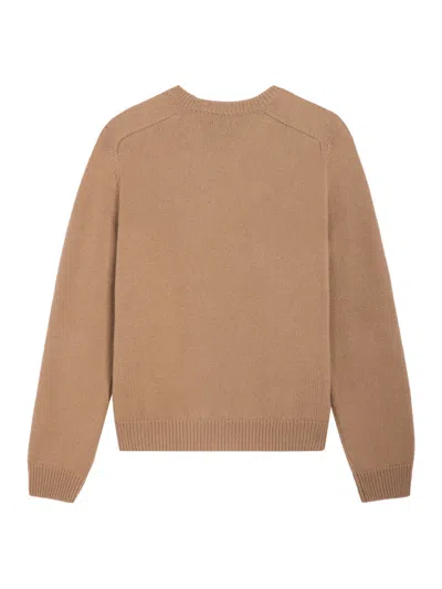 Celine Men Crew Neck Sweater In Wool And Cashmere In Brown