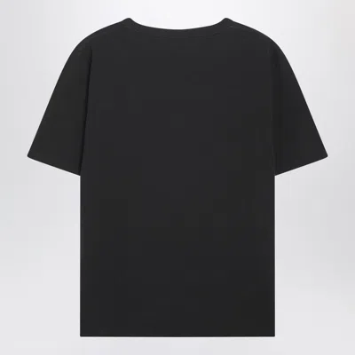 Chloé Women Black Crewneck T-shirt With Maxi Logo Print On The Front In Cotton Woman