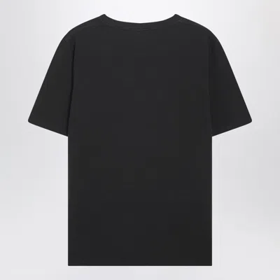 Chloé Black Oversized T-shirt With Logo And Flamingo Print Women In Black