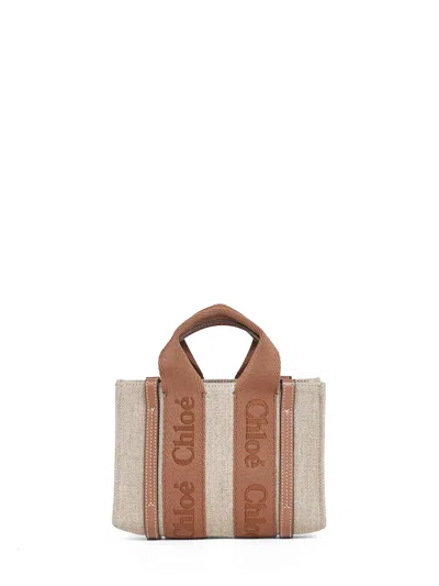Chloé Women Dusty Tan Woody Mini Tote Bag In Neutral