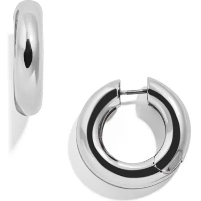Baublebar Dalilah Small Tube Huggie Hoop Earrings In White