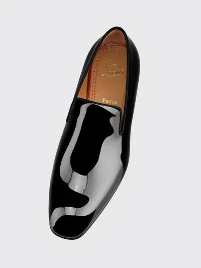 Christian Louboutin Dandelion Grosgrain-trimmed Patent-leather Loafers In Black
