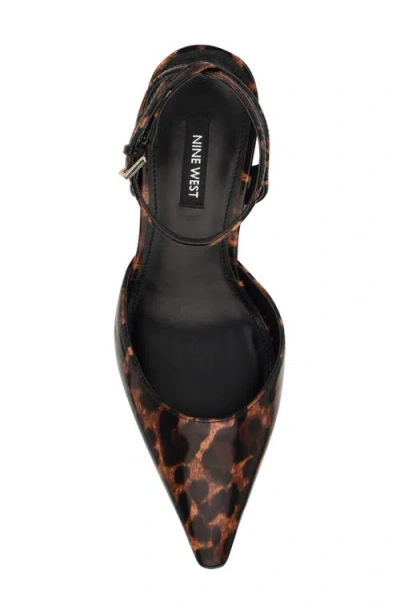 Nine West Kellie Ankle Strap Pointed Toe Pump In Multi