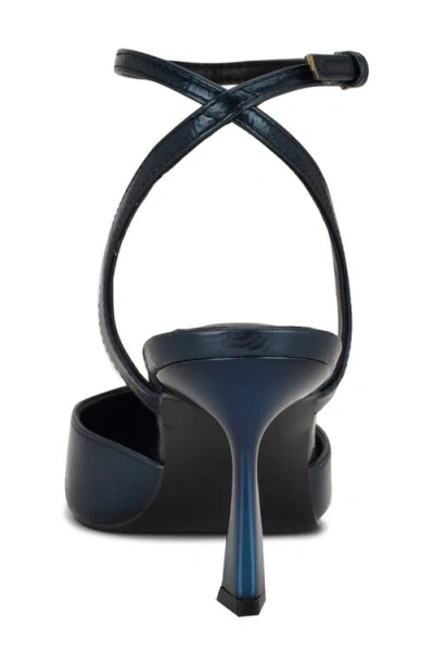 Nine West Kellie Ankle Strap Pointed Toe Pump In Animal Print