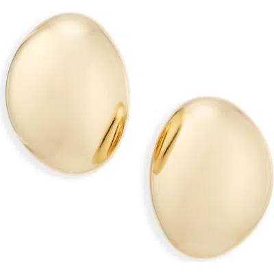 Cara Brushed Stud Earrings In Gold