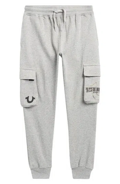 True Religion Kids' Cargo Fleece Joggers In Gray