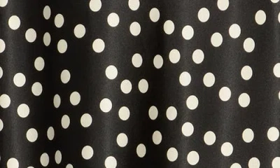 Renee C Polka Dot Satin Maxi Skirt In Black