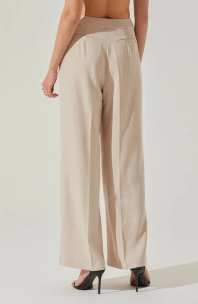 Astr The Label Rubina Pleated Wide Leg Pants In Neutral
