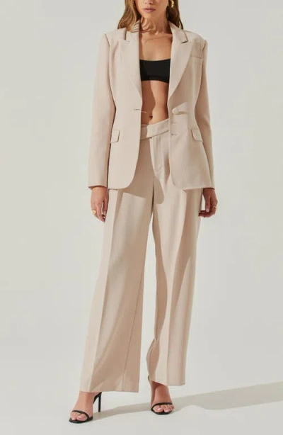 Astr The Label Rubina Pleated Wide Leg Pants In Neutral
