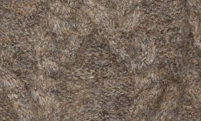 Allsaints Cable Knit Beanie In Brown