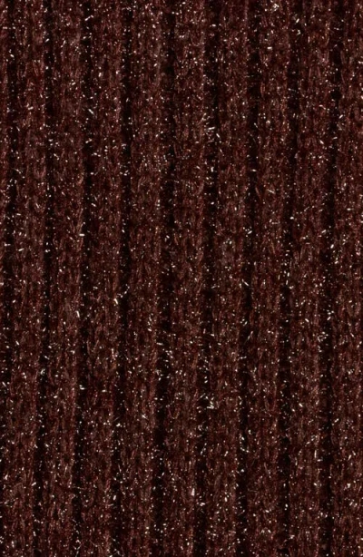 Bcbg Cozy Metallic Knit Muffler Scarf In Brown