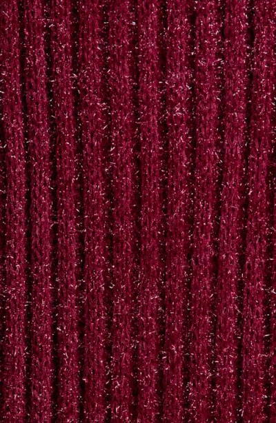 Bcbg Cozy Metallic Knit Muffler Scarf In Burgundy