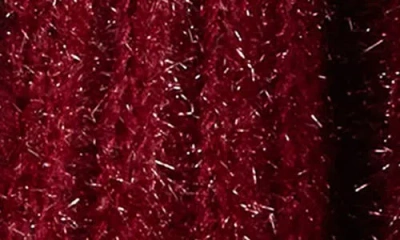 Bcbg Cozy Metallic Knit Muffler Scarf In Burgundy